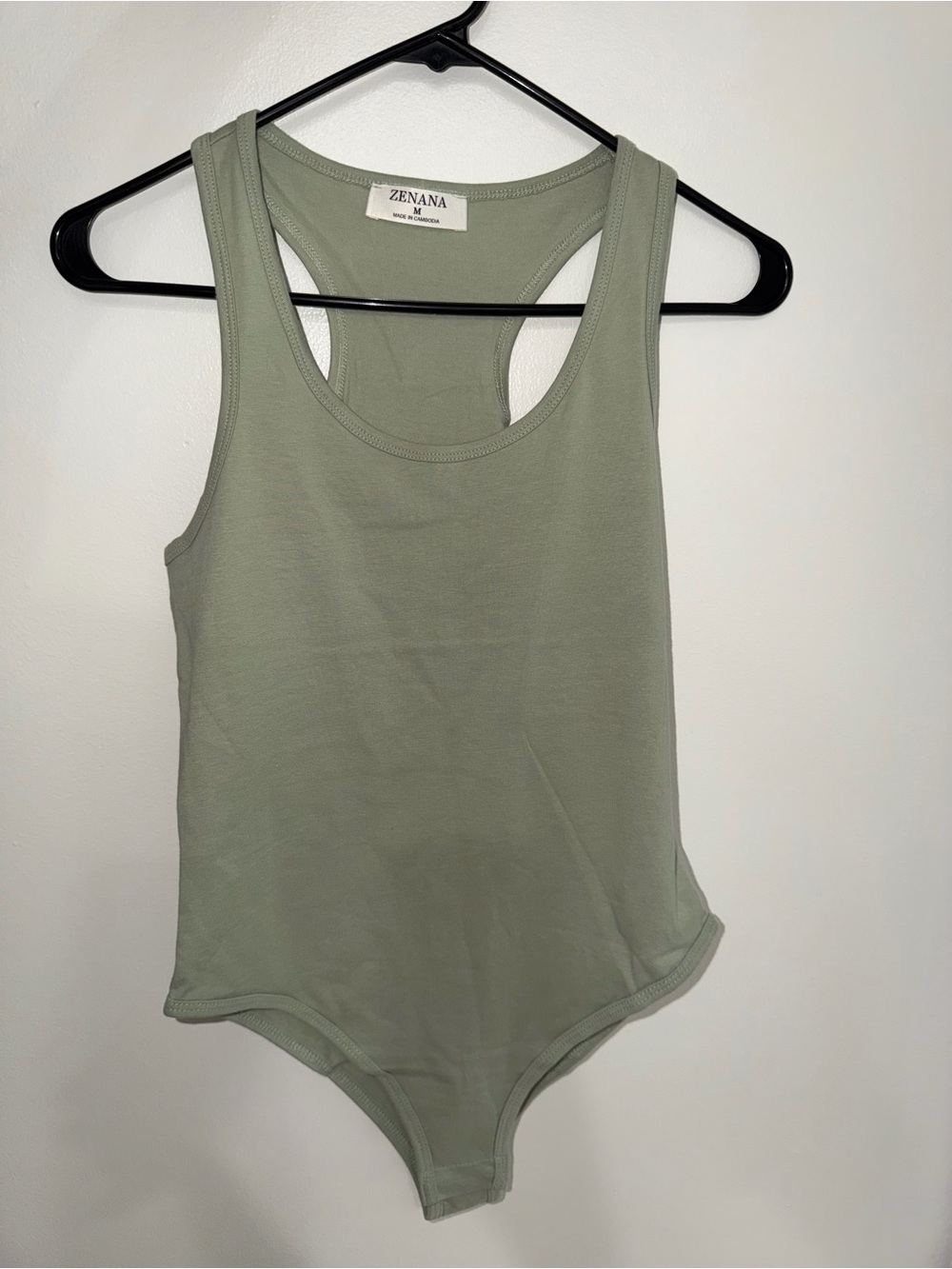 Set of 2- Zenana Outfitters Sage Green & Orange Racerback Tank Bodysuit
